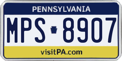 PA license plate MPS8907