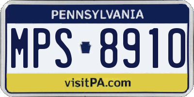 PA license plate MPS8910