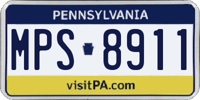 PA license plate MPS8911