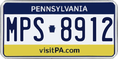 PA license plate MPS8912