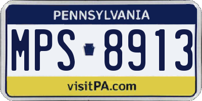 PA license plate MPS8913