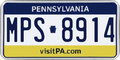 PA license plate MPS8914