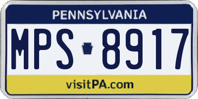 PA license plate MPS8917