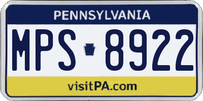 PA license plate MPS8922
