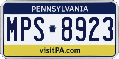 PA license plate MPS8923