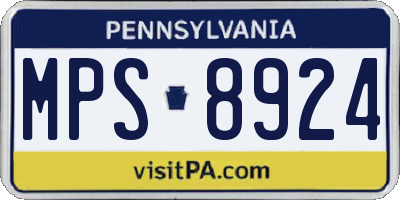 PA license plate MPS8924
