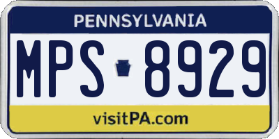 PA license plate MPS8929