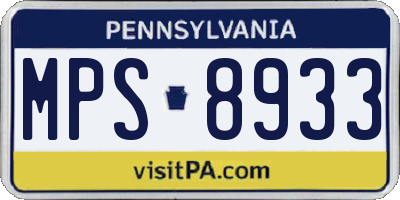 PA license plate MPS8933
