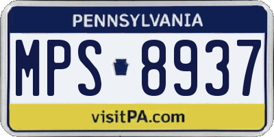 PA license plate MPS8937