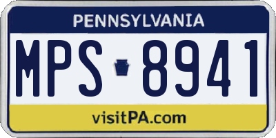 PA license plate MPS8941