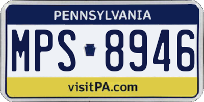 PA license plate MPS8946