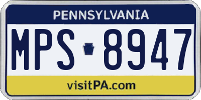 PA license plate MPS8947