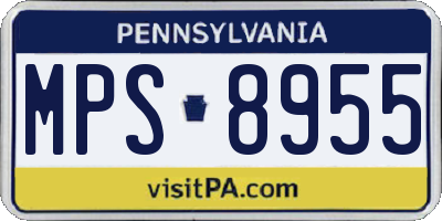 PA license plate MPS8955