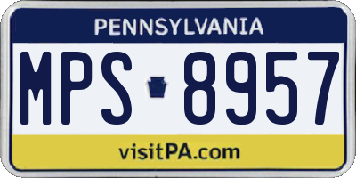 PA license plate MPS8957