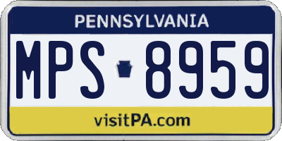 PA license plate MPS8959
