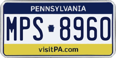 PA license plate MPS8960