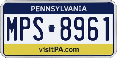 PA license plate MPS8961