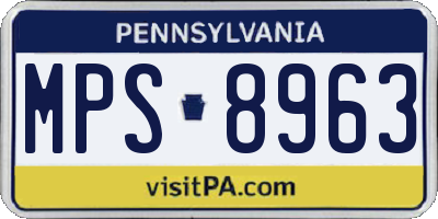 PA license plate MPS8963
