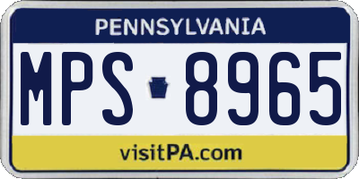 PA license plate MPS8965