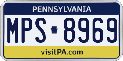 PA license plate MPS8969