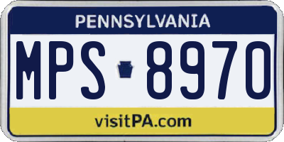 PA license plate MPS8970