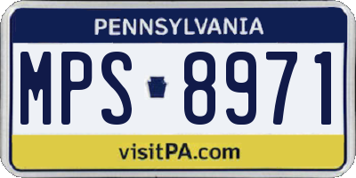 PA license plate MPS8971