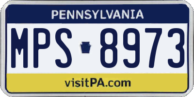 PA license plate MPS8973