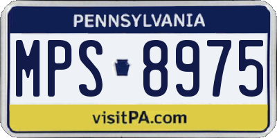 PA license plate MPS8975