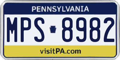 PA license plate MPS8982