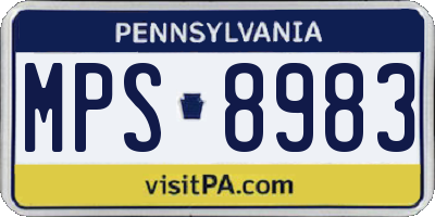PA license plate MPS8983