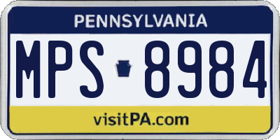 PA license plate MPS8984