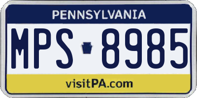 PA license plate MPS8985