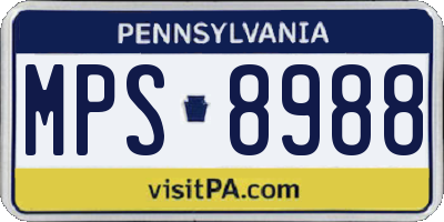 PA license plate MPS8988