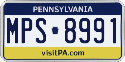 PA license plate MPS8991