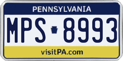 PA license plate MPS8993