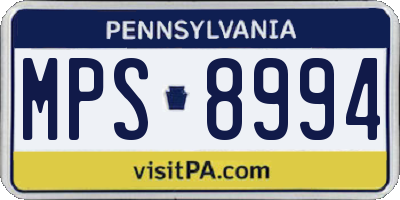 PA license plate MPS8994