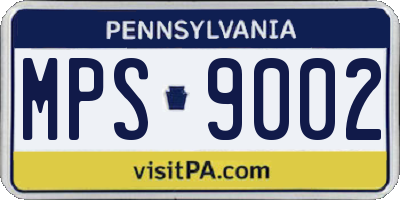 PA license plate MPS9002