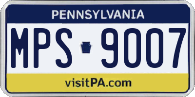 PA license plate MPS9007