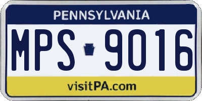 PA license plate MPS9016