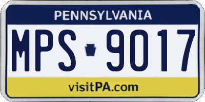PA license plate MPS9017
