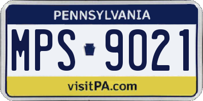 PA license plate MPS9021