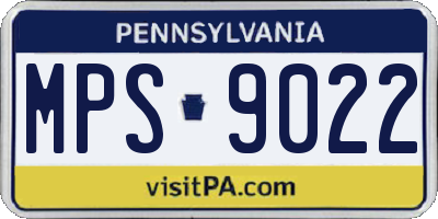 PA license plate MPS9022