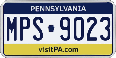 PA license plate MPS9023