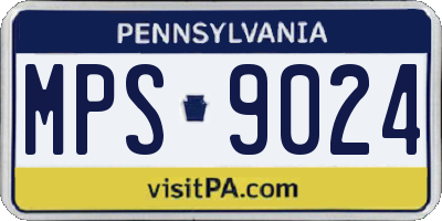 PA license plate MPS9024