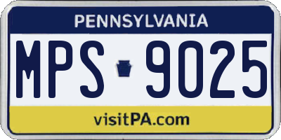 PA license plate MPS9025
