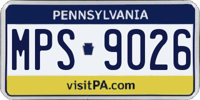 PA license plate MPS9026