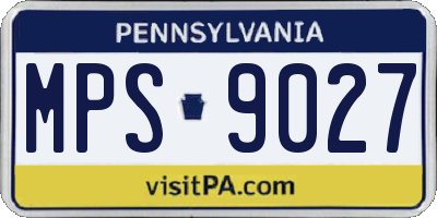 PA license plate MPS9027
