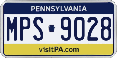 PA license plate MPS9028
