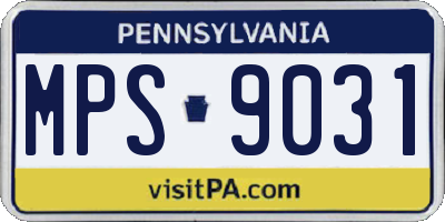PA license plate MPS9031