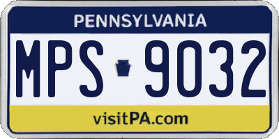 PA license plate MPS9032